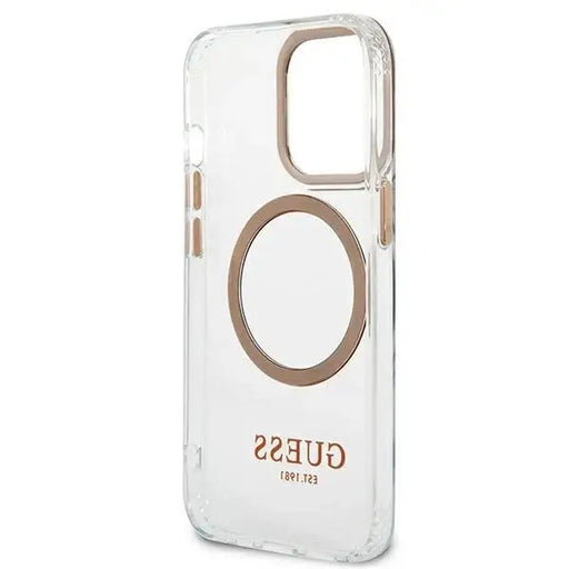 Guess GUHMP13LHTRMD iPhone 13 Pro / 13 6.1 ’gold / gold hard case Metal Outline Magsafe - Cell phone cases