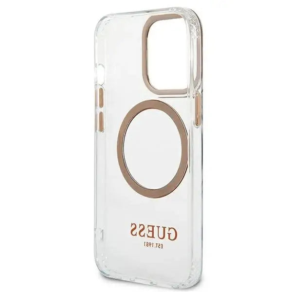 Guess GUHMP13LHTRMD iPhone 13 Pro / 13 6.1 ’gold / gold hard case Metal Outline Magsafe - Cell phone cases