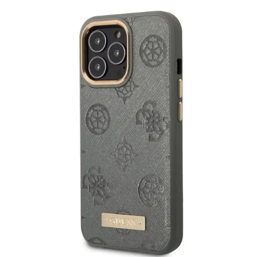 Guess GUHMP13LSAPSTG iPhone 13 Pro / 13 6.1’’ grey/grey hardcase Peony Logo Plate MagSafe - Cell phone cases