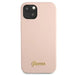 Guess GUHMP13MLSLMGLP iPhone 13 6.1’’ light pink/light pink hardcase Silicone Script Gold Logo Magsafe - Cell phone