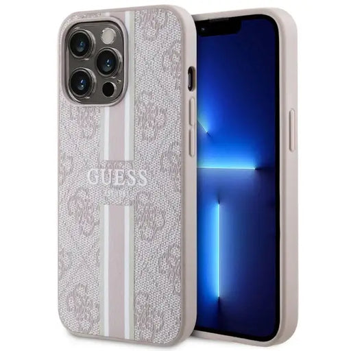 Guess GUHMP13XP4RPSP iPhone 13 Pro Max 6.7’’ pink/pink hardcase 4G Printed Stripes MagSafe - Cell phone cases