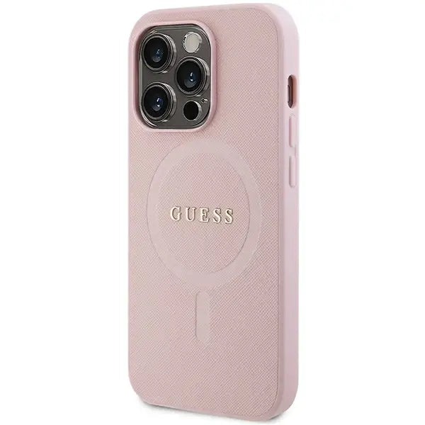 Guess GUHMP13XPSAHMCP case for iPhone 13 Pro Max - pink Saffiano MagSafe - Cell phone cases and covers<<<HurtelXML