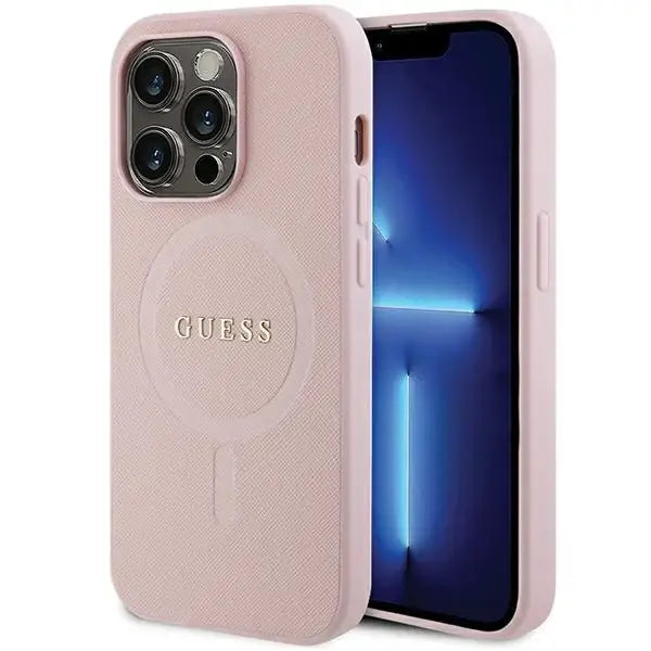 Guess GUHMP13XPSAHMCP case for iPhone 13 Pro Max - pink Saffiano MagSafe - Cell phone cases and covers<<<HurtelXML