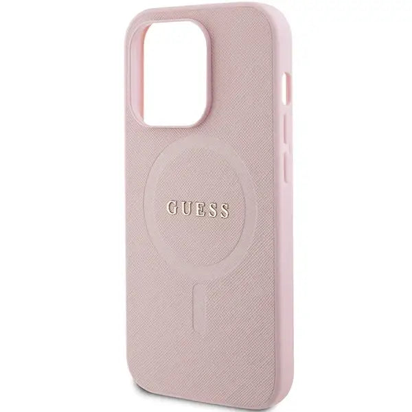 Guess GUHMP13XPSAHMCP case for iPhone 13 Pro Max - pink Saffiano MagSafe - Cell phone cases and covers<<<HurtelXML