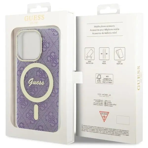 Guess GUHMP14LH4STU iPhone 14 Pro 6.1’’ purple/purple hardcase 4G MagSafe - Cell phone cases and covers<<<HurtelXML