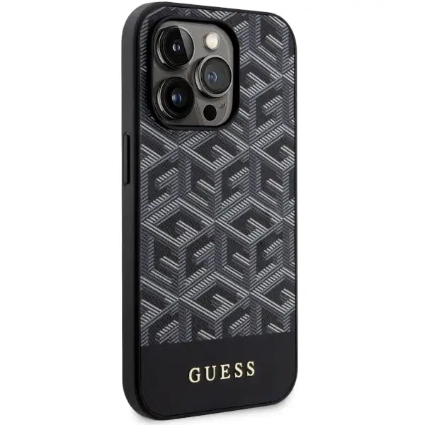 Guess GUHMP14LHGCFSEK iPhone 14 Pro 6.1’’ black/black hardcase GCube Stripes MagSafe - Cell phone cases