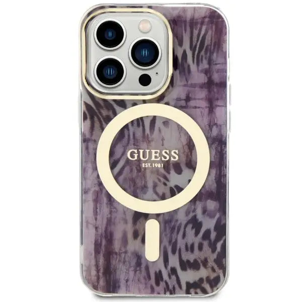 Guess GUHMP14LHLEOPWP iPhone 14 Pro 6.1’’ pink/pink hardcase Leopard MagSafe - Cell phone cases and covers<<<HurtelXML