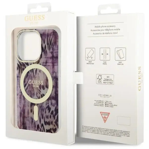 Guess GUHMP14LHLEOPWP iPhone 14 Pro 6.1’’ pink/pink hardcase Leopard MagSafe - Cell phone cases and covers<<<HurtelXML