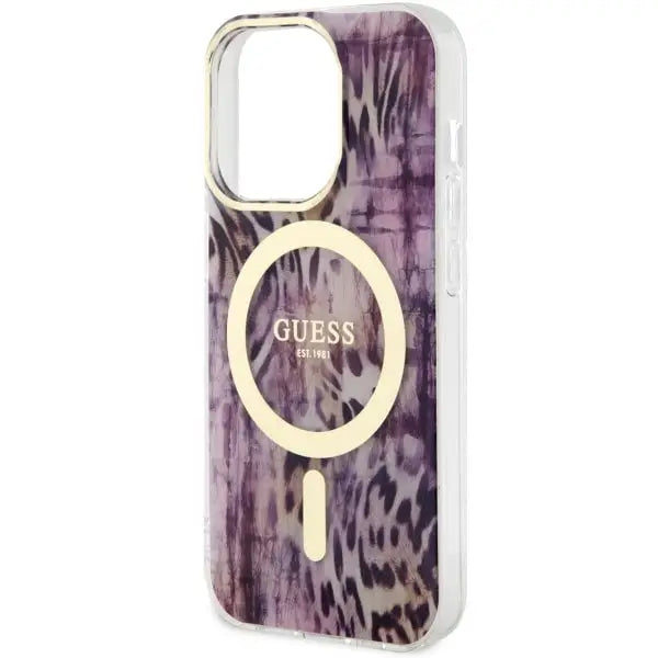 Guess GUHMP14LHLEOPWP iPhone 14 Pro 6.1’’ pink/pink hardcase Leopard MagSafe - Cell phone cases and covers<<<HurtelXML