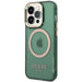 Guess GUHMP14LHTCMA iPhone 14 Pro 6.1’’ green/khaki hard case Gold Outline Translucent MagSafe - Cell phone cases