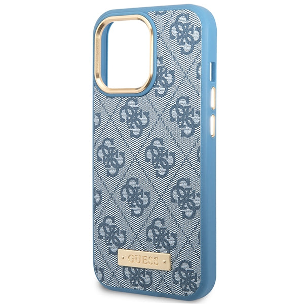 Guess GUHMP14LU4GPRB iPhone 14 Pro 6.1’’ blue/blue hard case 4G Logo Plate MagSafe - Cell phone cases