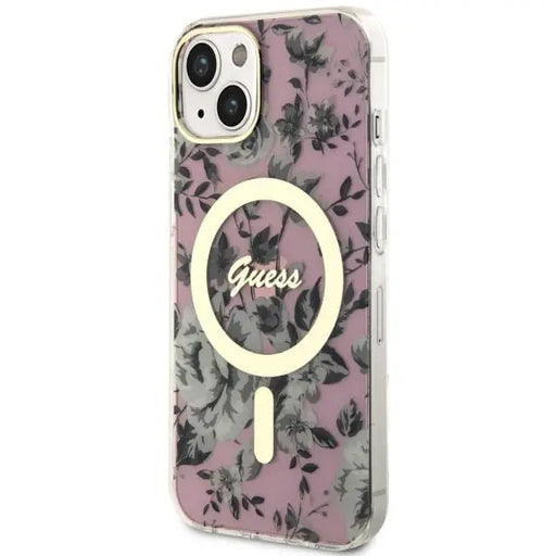 Guess GUHMP14MHCFWSP iPhone 14 Plus 6.7’’ pink/pink hardcase Flower MagSafe - Cell phone cases and covers<<<HurtelXML