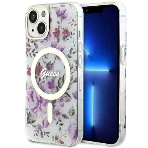 Guess GUHMP14MHCFWST iPhone 14 Plus 6.7’’ transparent hardcase Flower MagSafe - Cell phone cases and covers<<<HurtelXML