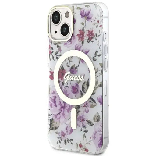 Guess GUHMP14MHCFWST iPhone 14 Plus 6.7’’ transparent hardcase Flower MagSafe - Cell phone cases and covers<<<HurtelXML