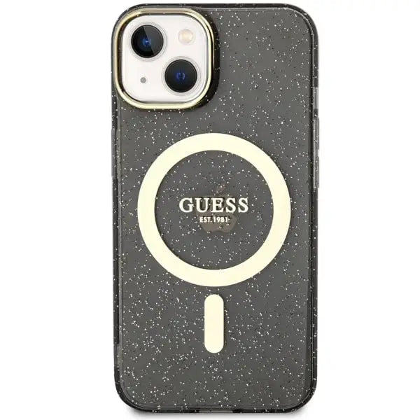 Guess GUHMP14MHCMCGK iPhone 14 Plus 6.7’’ black/black hardcase Glitter Gold MagSafe - Cell phone cases