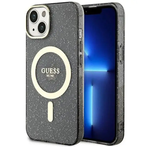 Guess GUHMP14MHCMCGK iPhone 14 Plus 6.7’’ black/black hardcase Glitter Gold MagSafe - Cell phone cases