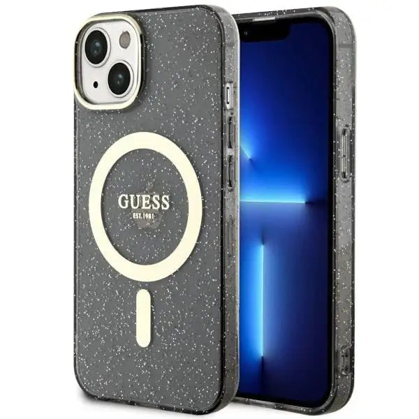 Guess GUHMP14MHCMCGK iPhone 14 Plus 6.7’’ black/black hardcase Glitter Gold MagSafe - Cell phone cases