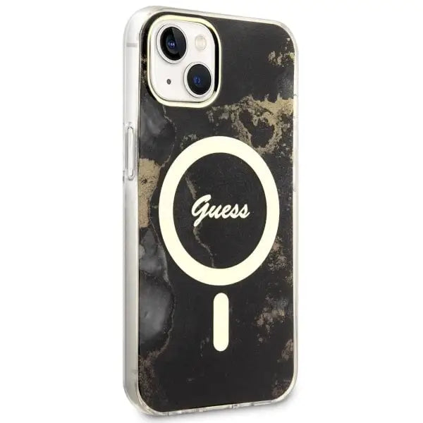 Guess GUHMP14MHTMRSK iPhone 14 Plus 6.7’’ black/black hardcase Golden Marble MagSafe - Cell phone cases
