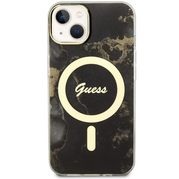 Guess GUHMP14MHTMRSK iPhone 14 Plus 6.7’’ black/black hardcase Golden Marble MagSafe - Cell phone cases