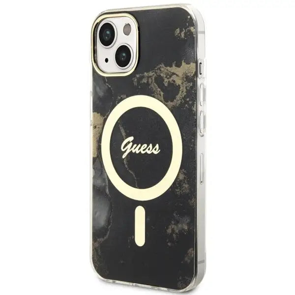 Guess GUHMP14MHTMRSK iPhone 14 Plus 6.7’’ black/black hardcase Golden Marble MagSafe - Cell phone cases