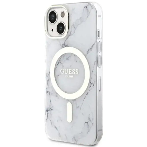 Guess GUHMP14MPCUMAH iPhone 14 Plus 6.7’’ white/white hardcase Marble MagSafe - Cell phone cases and covers<<<HurtelXML