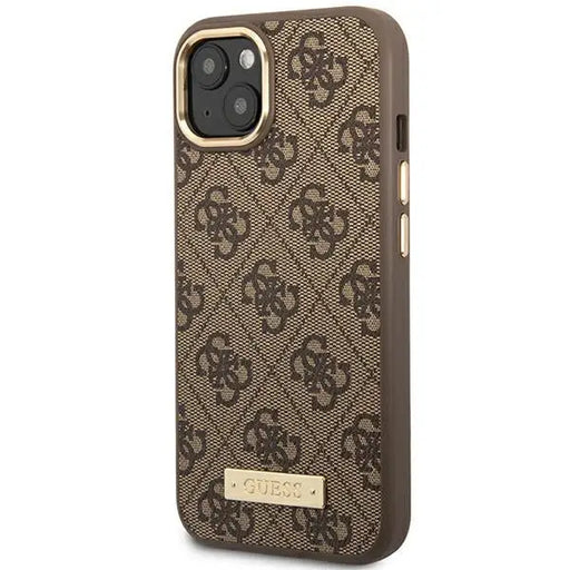 Guess GUHMP14MU4GPRW iPhone 14 Plus 6.7 ’brown / brown hard case 4G Logo Plate MagSafe - Cell phone cases