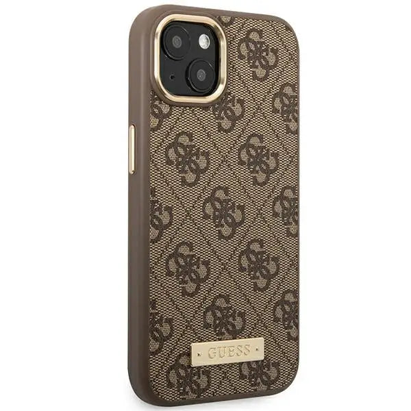 Guess GUHMP14MU4GPRW iPhone 14 Plus 6.7 ’brown / brown hard case 4G Logo Plate MagSafe - Cell phone cases
