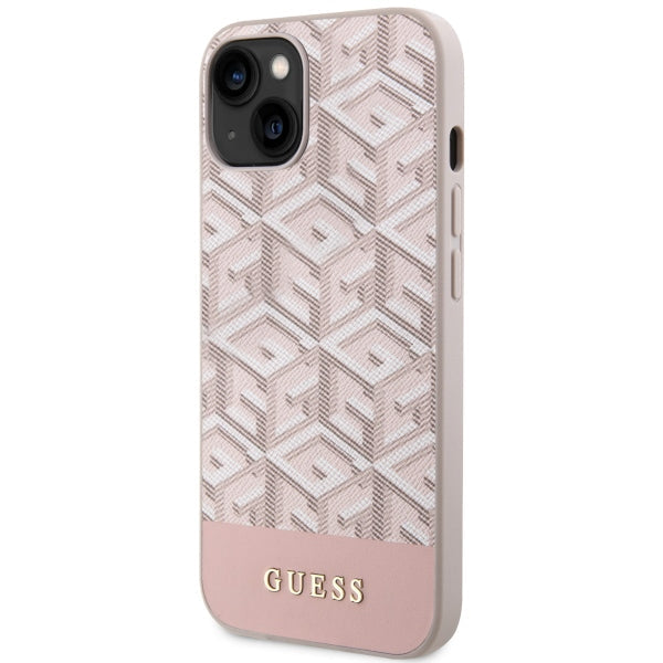 Guess GUHMP14SHGCFSEP iPhone 14 6.1’’ pink/pink hard case GCube Stripes MagSafe - Cell phone cases
