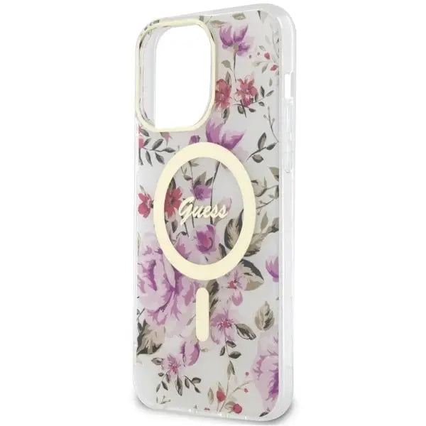 Guess GUHMP14XHCFWST iPhone 14 Pro Max 6.7’’ transparent hardcase Flower MagSafe - Cell phone cases
