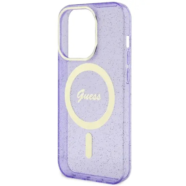 Guess GUHMP14XHCMCGU iPhone 14 Pro Max 6.7’’ purple/purple hardcase Glitter Gold MagSafe - Cell phone cases