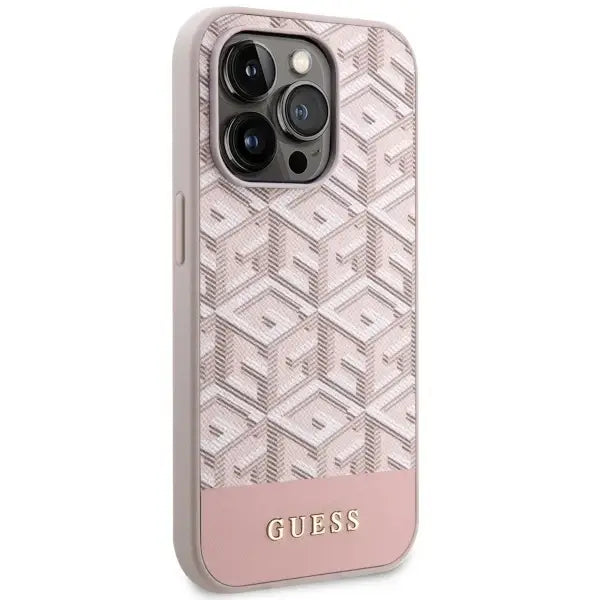 Guess GUHMP14XHGCFSEP iPhone 14 Pro Max 6.7’’ pink/pink hard case GCube Stripes MagSafe - Cell phone cases
