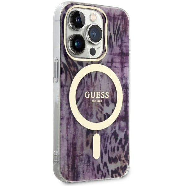Guess GUHMP14XHLEOPWP iPhone 14 Pro Max 6.7’’ pink/pink hardcase Leopard MagSafe - Cell phone cases