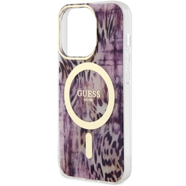 Guess GUHMP14XHLEOPWP iPhone 14 Pro Max 6.7’’ pink/pink hardcase Leopard MagSafe - Cell phone cases