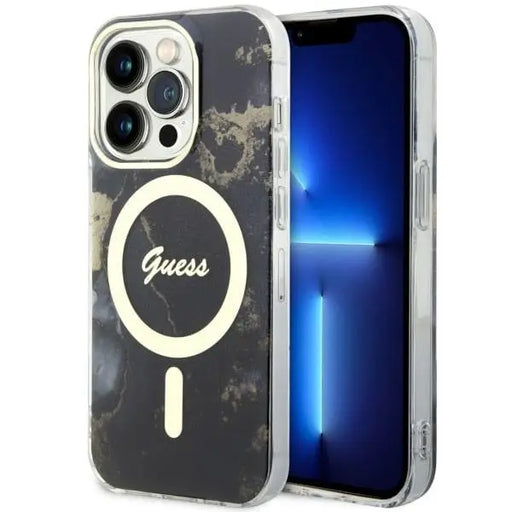 Guess GUHMP14XHTMRSK iPhone 14 Pro Max 6.7’’ black/black hardcase Golden Marble MagSafe - Cell phone cases