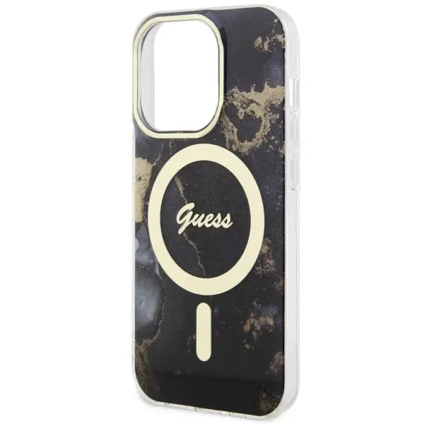 Guess GUHMP14XHTMRSK iPhone 14 Pro Max 6.7’’ black/black hardcase Golden Marble MagSafe - Cell phone cases