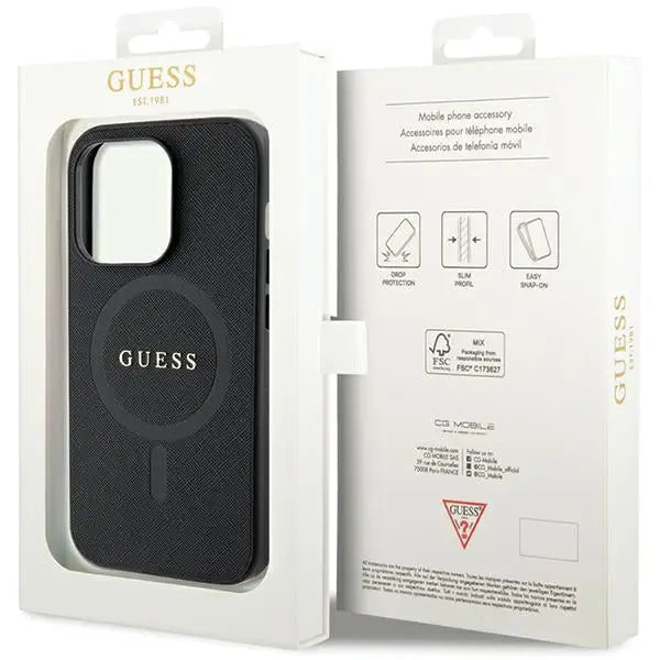 Guess GUHMP14XPSAHMCK case for iPhone 14 Pro Max 6.7’’ - black Saffiano MagSafe - Cell phone cases