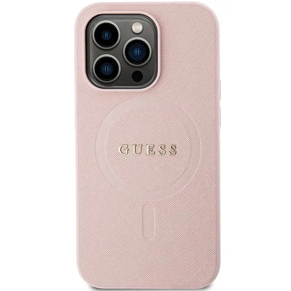 Guess GUHMP14XPSAHMCP case for iPhone 14 Pro Max - pink Saffiano MagSafe - Cell phone cases and covers<<<HurtelXML