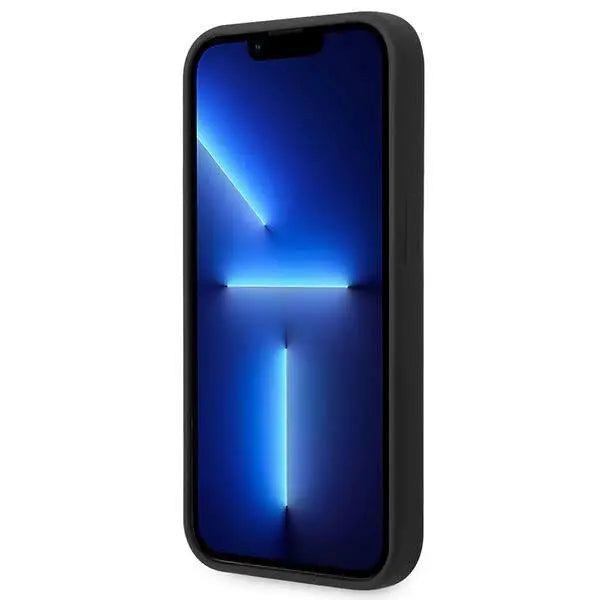 Guess GUHMP14XSBPLK iPhone 14 Pro Max 6.7’’ black/black hard case Silicone Logo Plate MagSafe - Cell phone cases