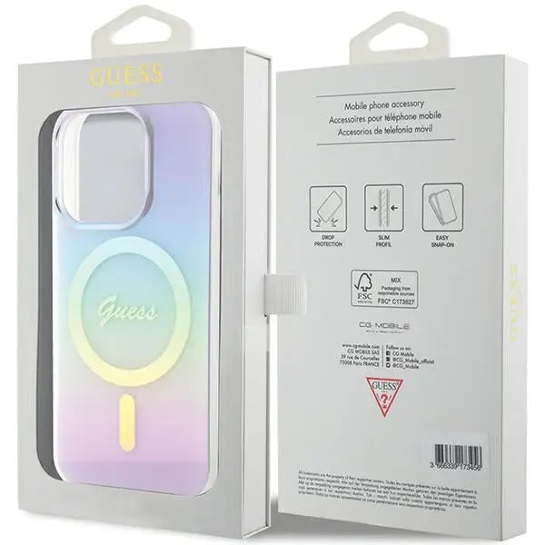 Guess GUHMP15LHITSU iPhone 15 Pro 6.1’’ purple/purple hardcase IML Iridescent MagSafe - Cell phone cases