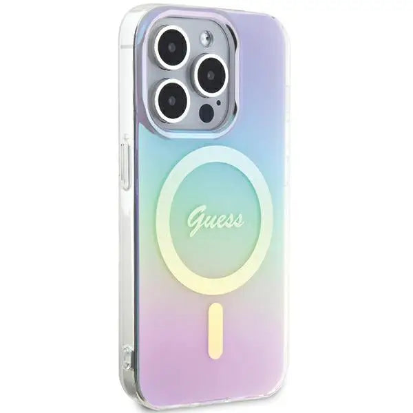 Guess GUHMP15LHITSU iPhone 15 Pro 6.1’’ purple/purple hardcase IML Iridescent MagSafe - Cell phone cases