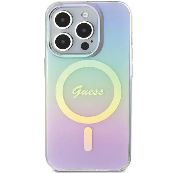 Guess GUHMP15LHITSU iPhone 15 Pro 6.1’’ purple/purple hardcase IML Iridescent MagSafe - Cell phone cases