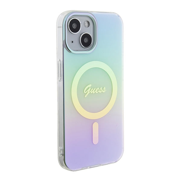Guess GUHMP15SHITSQ iPhone 15 6.1’’ turquoise/turquoise hardcase IML Iridescent MagSafe - Cell phone cases