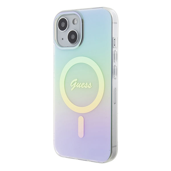 Guess GUHMP15SHITSQ iPhone 15 6.1’’ turquoise/turquoise hardcase IML Iridescent MagSafe - Cell phone cases