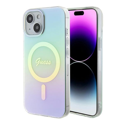 Guess GUHMP15SHITSQ iPhone 15 6.1’’ turquoise/turquoise hardcase IML Iridescent MagSafe - Cell phone cases