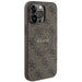 Guess GUHMP15XG4GFRW iPhone 15 Pro Max 6.7’’ brown/brown hardcase 4G Collection Leather Metal Logo MagSafe - Cell phone