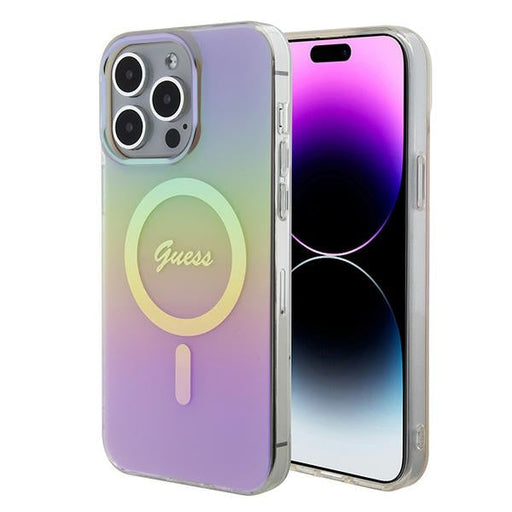 Guess GUHMP15XHITSP iPhone 15 Pro Max 6.7’’ pink/pink hardcase IML Iridescent MagSafe - Cell phone cases