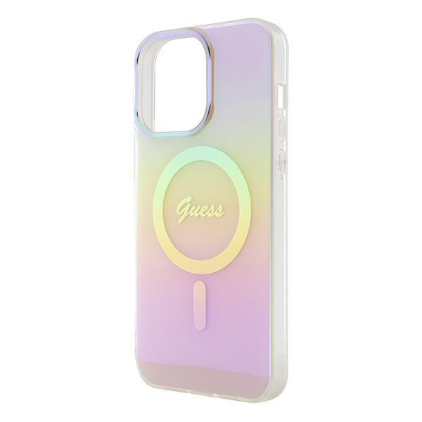 Guess GUHMP15XHITSP iPhone 15 Pro Max 6.7’’ pink/pink hardcase IML Iridescent MagSafe - Cell phone cases