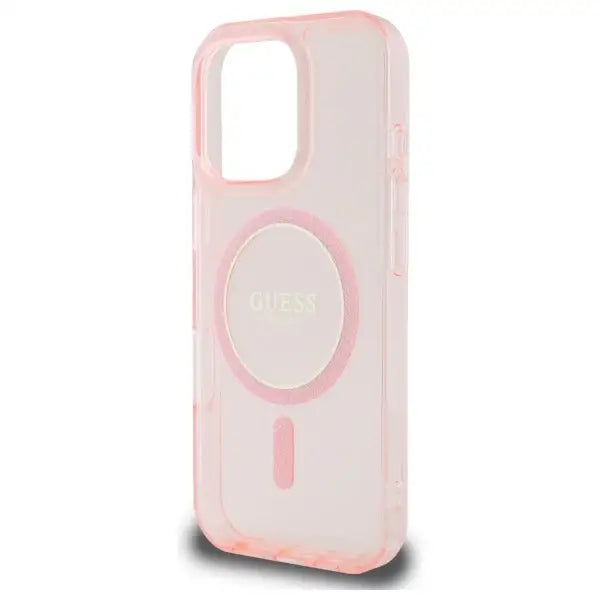 Guess GUHMP16LHFGEREP iPhone 16 Pro 6.3’’ pink/pink hardcase IML Glitter Circle MagSafe - Cell phone cases