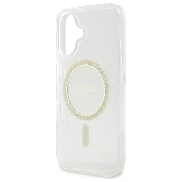 Guess GUHMP16MHFGERET iPhone 16 Plus 6.7’’ transparent hardcase IML Glitter Circle MagSafe - Cell phone cases