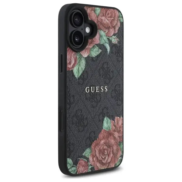 Guess GUHMP16SP4ROPEMCK iPhone 16 6.1’’ black/black hardcase 4G Flowers Print MagSafe - Cell phone cases